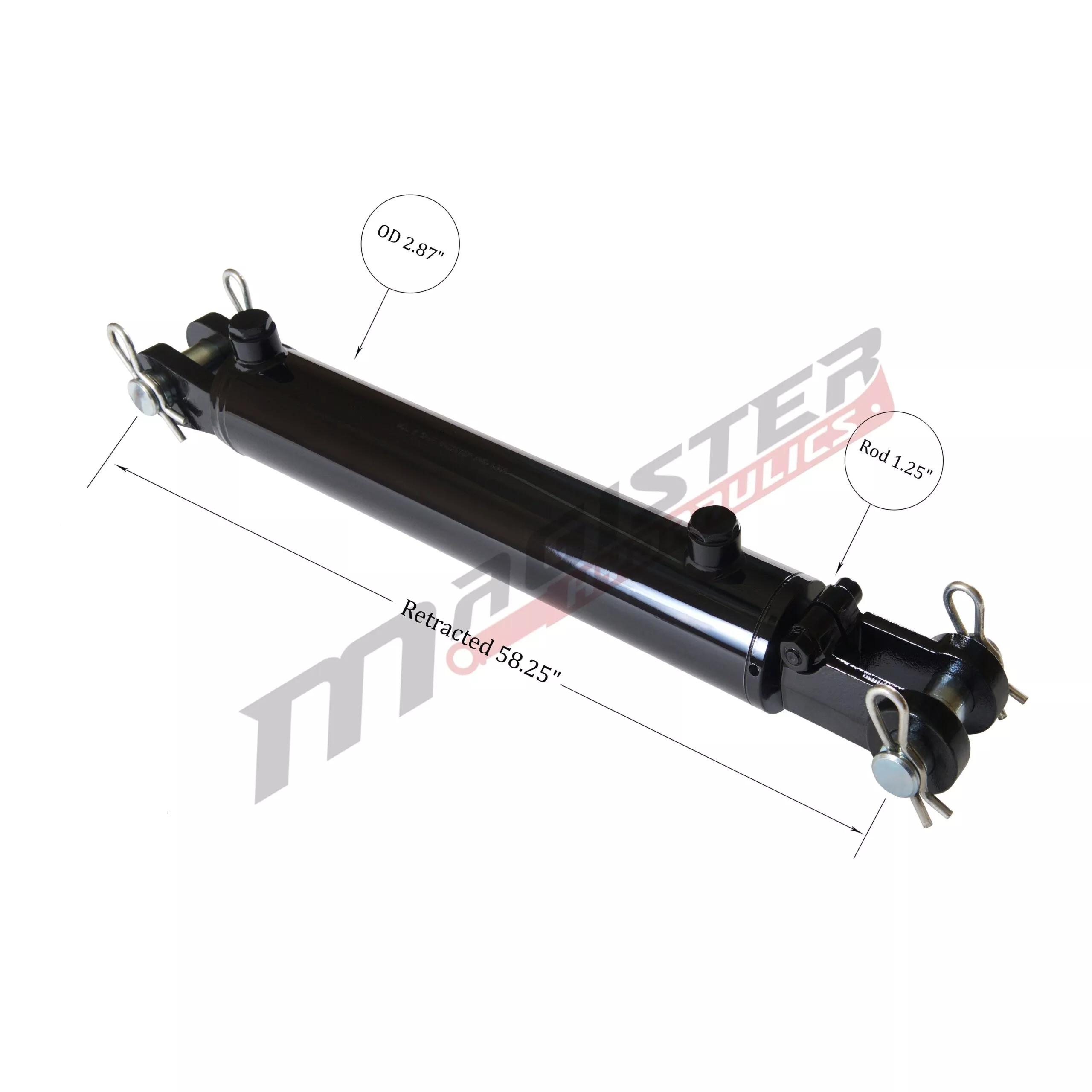 2.5 in bore x 48 in stroke Clevis Welded Hydraulic Cylinder | Magister Hydraulics