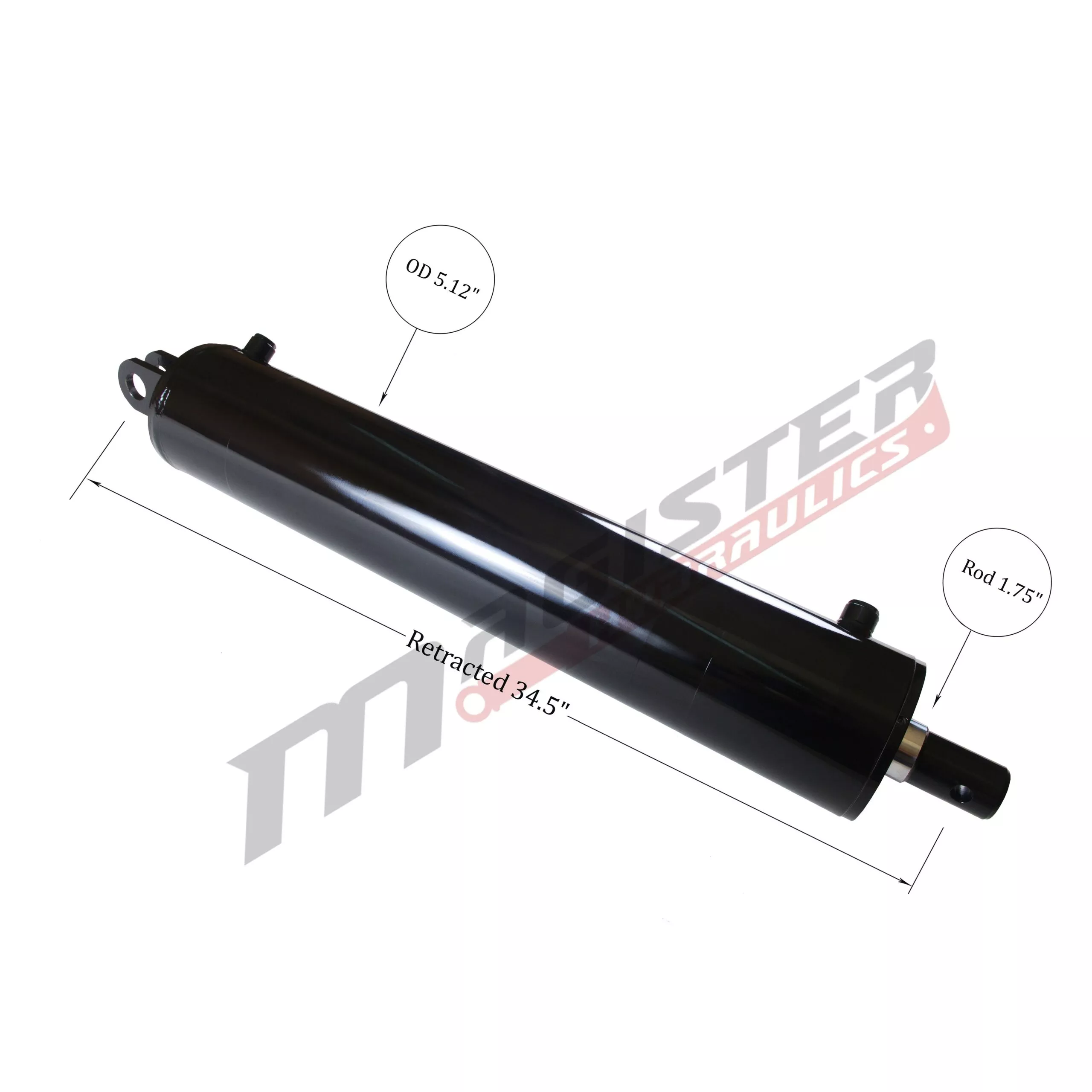 4.5 in bore x 24 in stroke Log Splitter Welded Hydraulic Cylinder | Magister Hydraulics