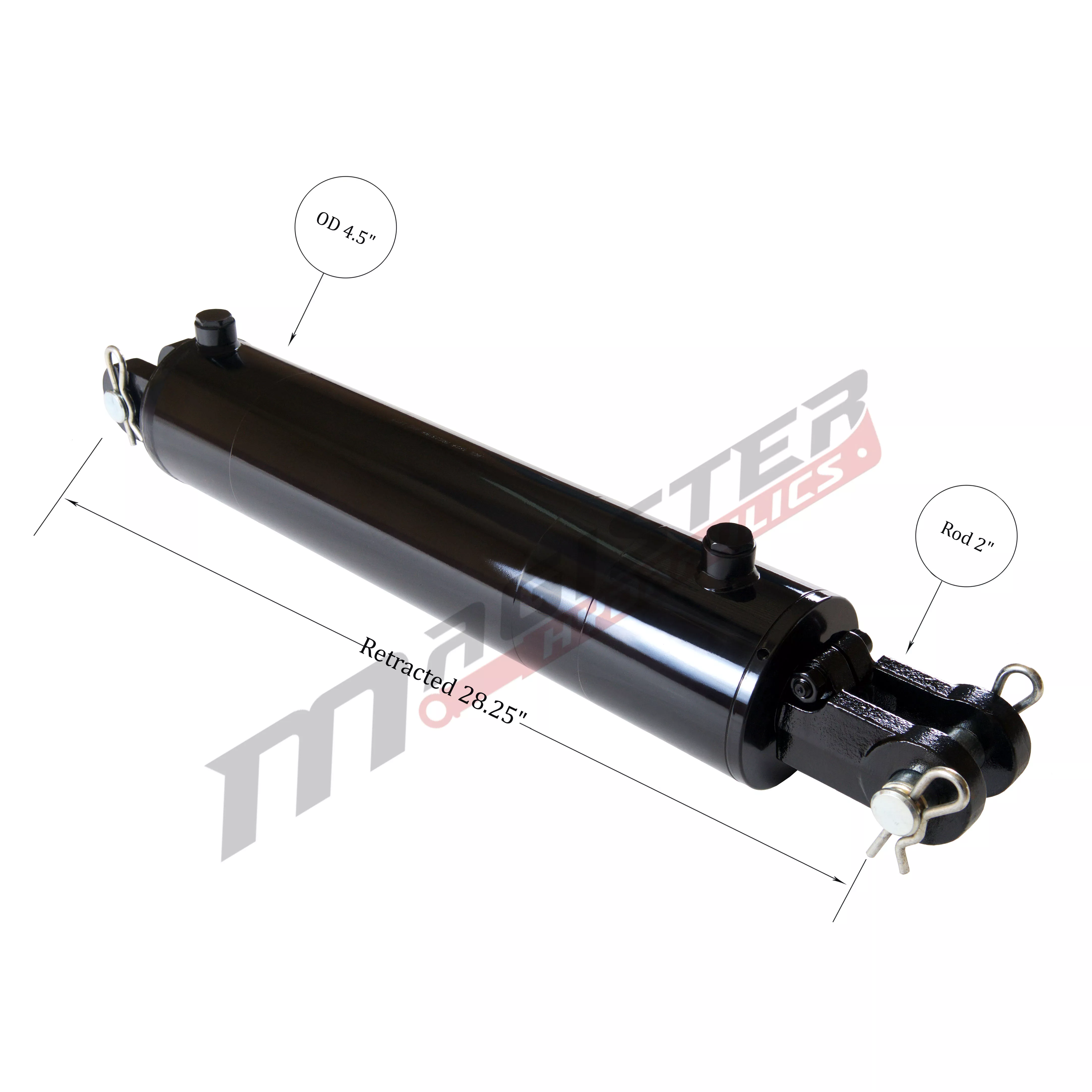 4" bore x 18" stroke clevis hydraulic cylinder