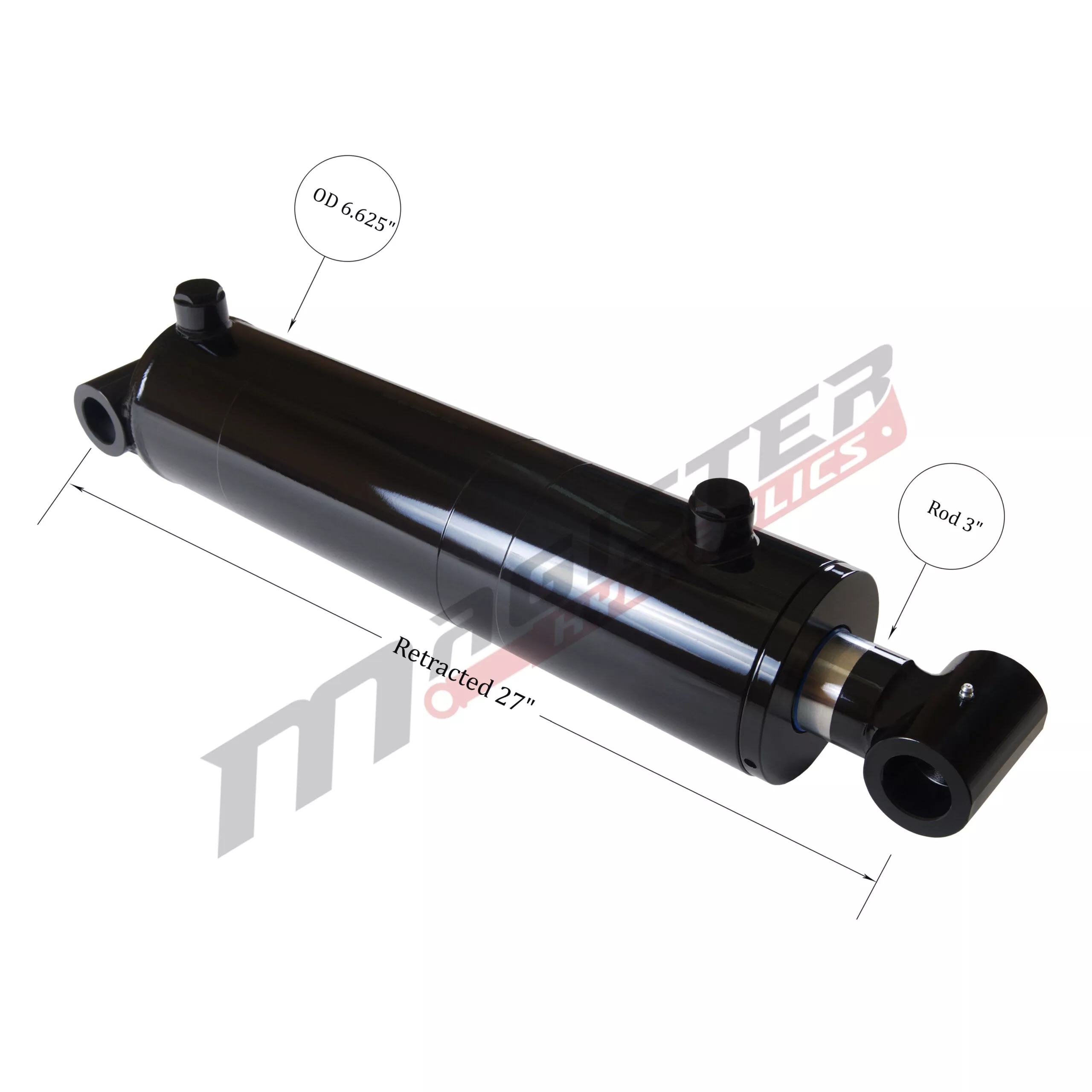 6 bore x 16 stroke hydraulic cylinder, welded cross tube double acting cylinder | Magister Hydraulics