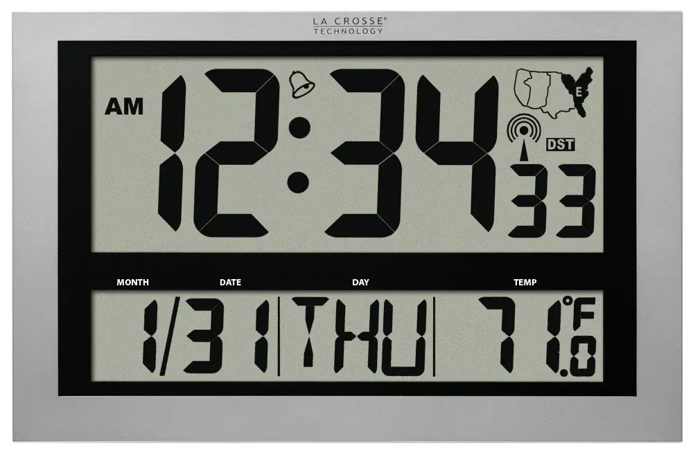 Atomic Digital Wall Clock with Large Time Display | La Crosse Technology