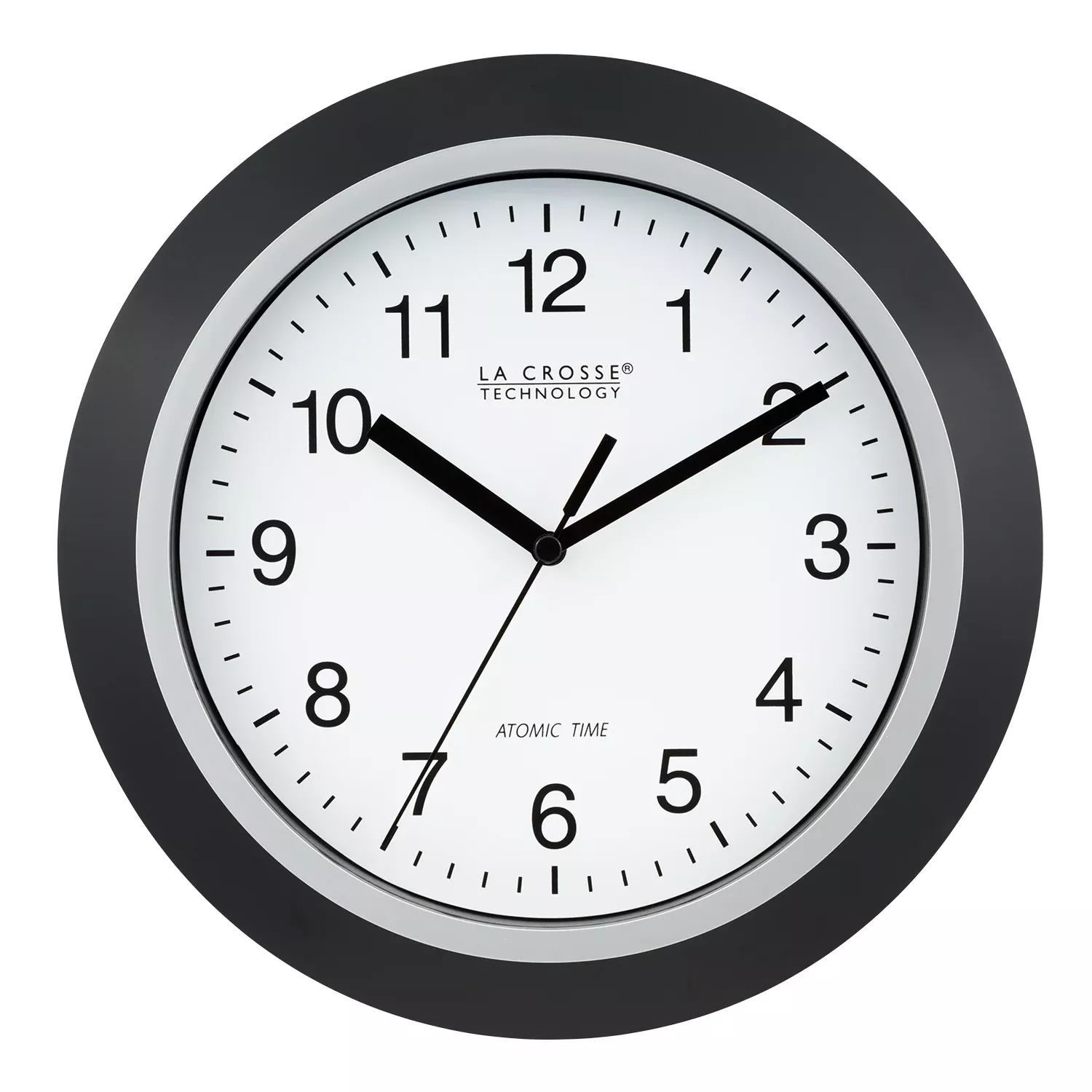 Atomic Wall Clock 10" | Black Analog Clock | La Crosse Technology