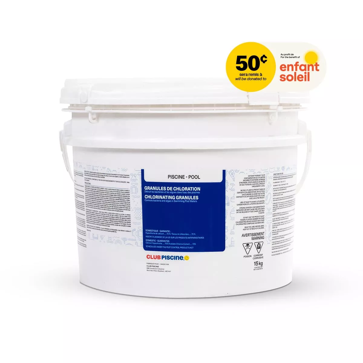 Chlore en granules à dissolution rapide 70% - 15 kg