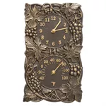 Grapevine Indoor Outdoor Wall Clock and Thermometer
