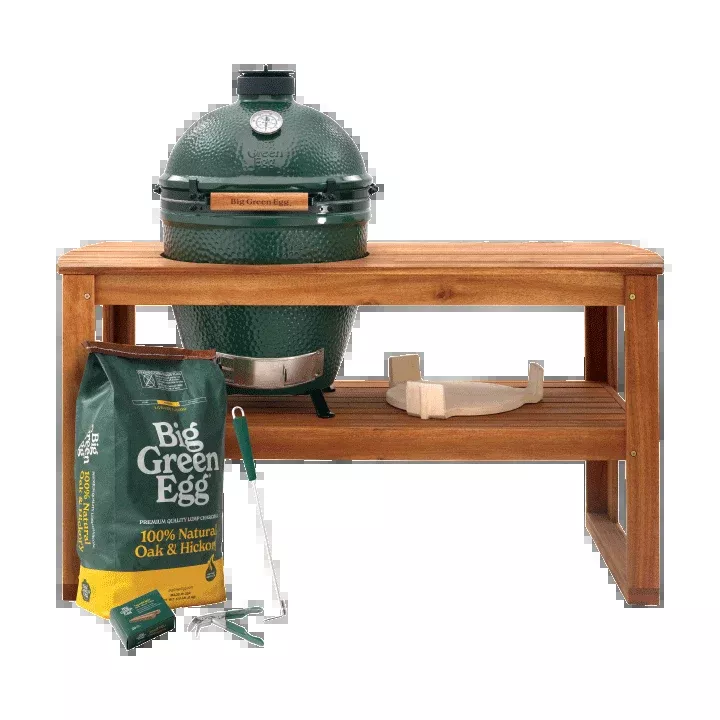 Large Big Green Egg in Acacia Table Package