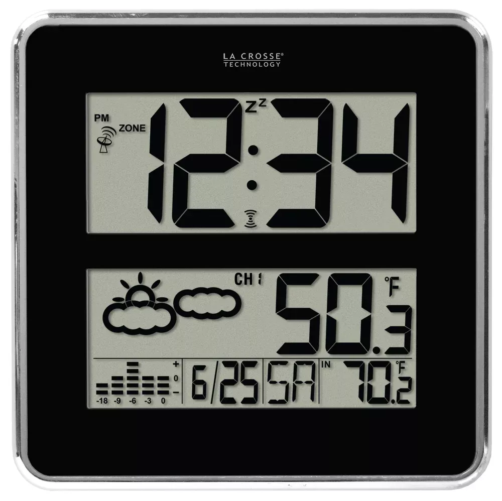 Large Digit Atomic Clock with OUT Temperature and Forecast