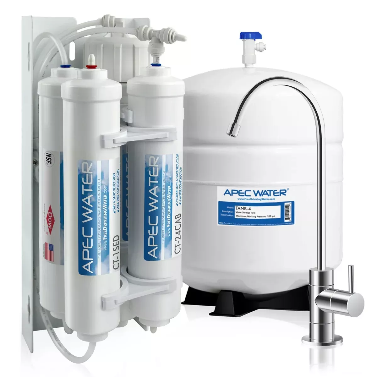 RO-QUICK90 – Ultimate Compact 4-Stage 90 GPD High Output Undersink Reverse Osmosis Water Systems for Drinking Water