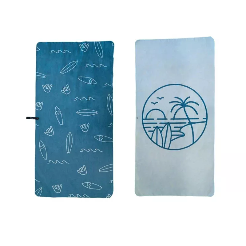 Serviette de plage en microfibre réversible Surf