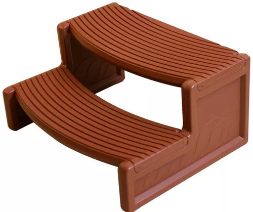 Spa Step - Handi-Step 2 Curved- Med Redwood