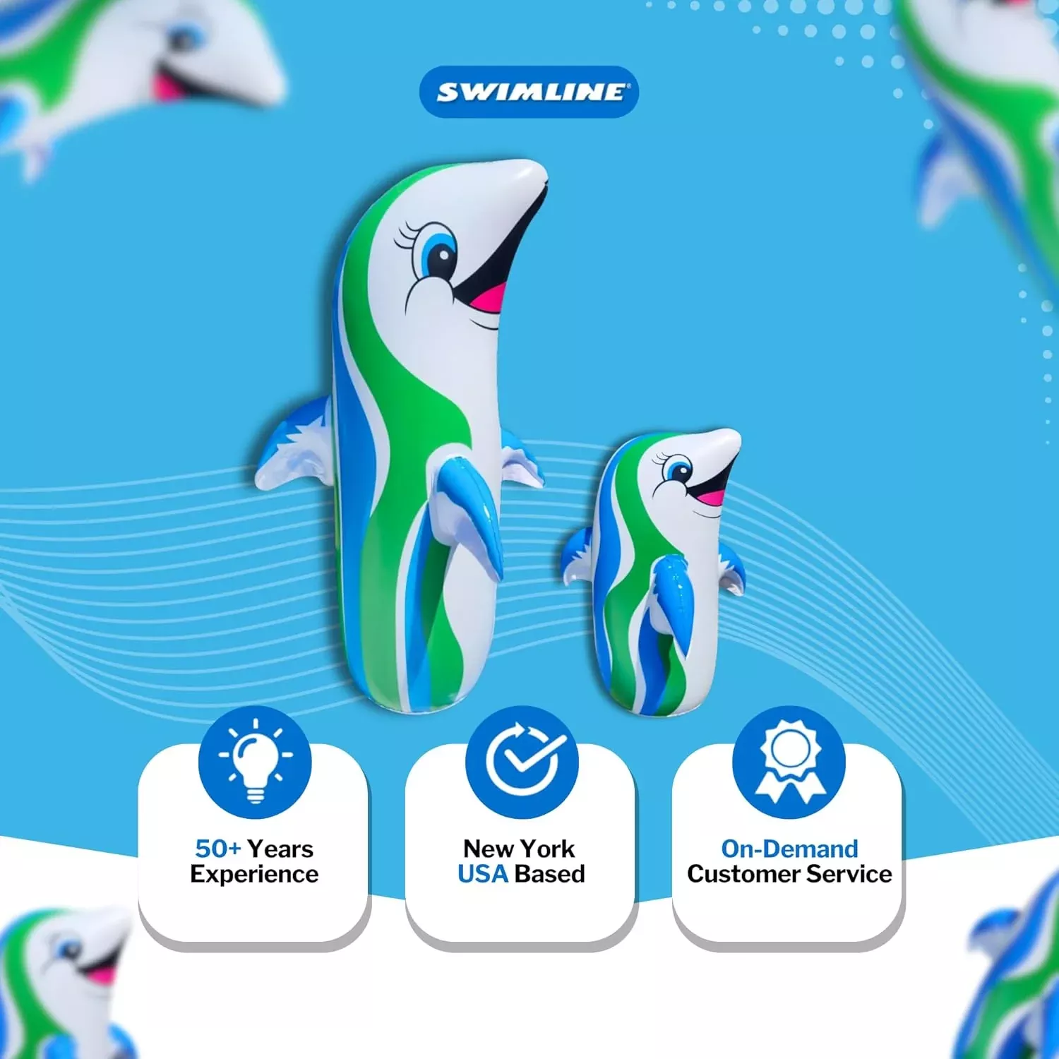 Swimline 36" Dancing Dolphin Inflatable Pool Bop Bag