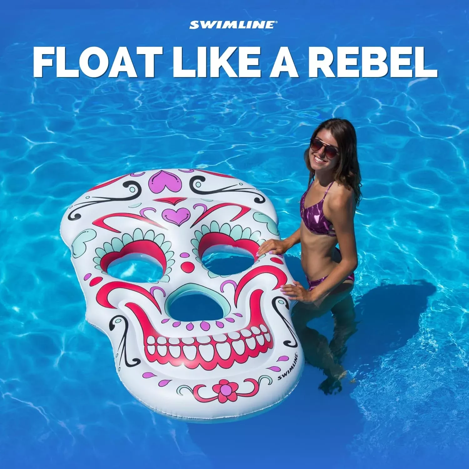 Swimline 62" Giant Sugar Skull Pool Float