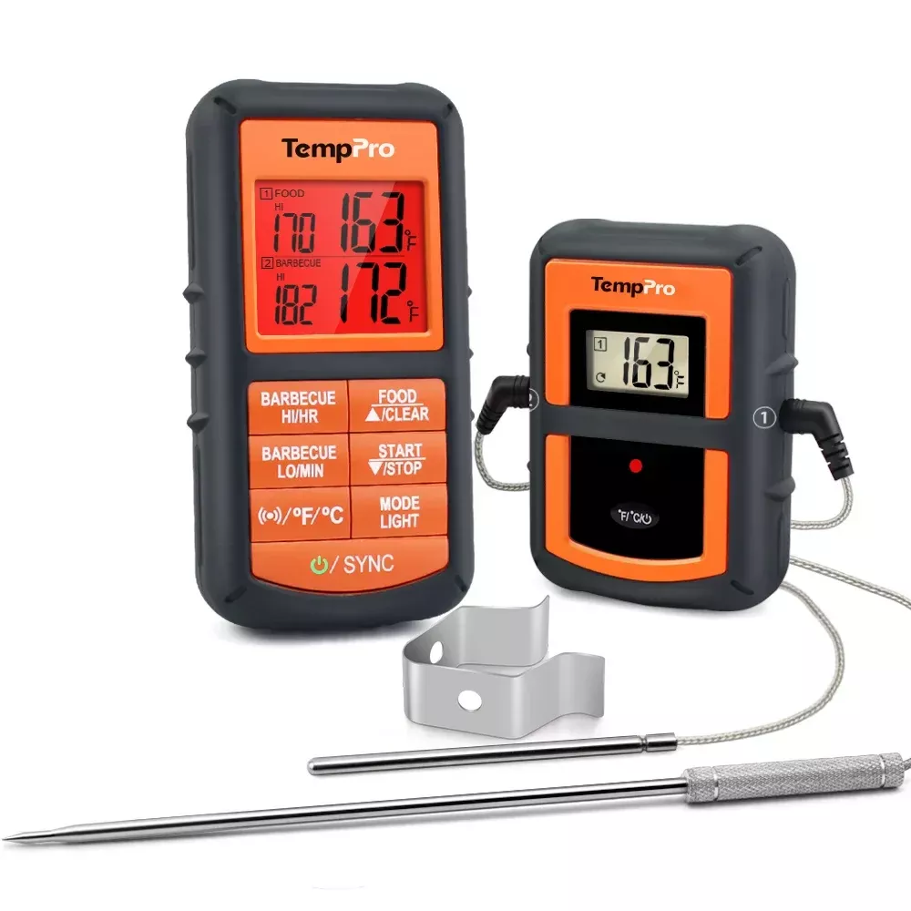 TempPro TP08S Wireless Meat Thermometer - 2 Probes, 500ft Range