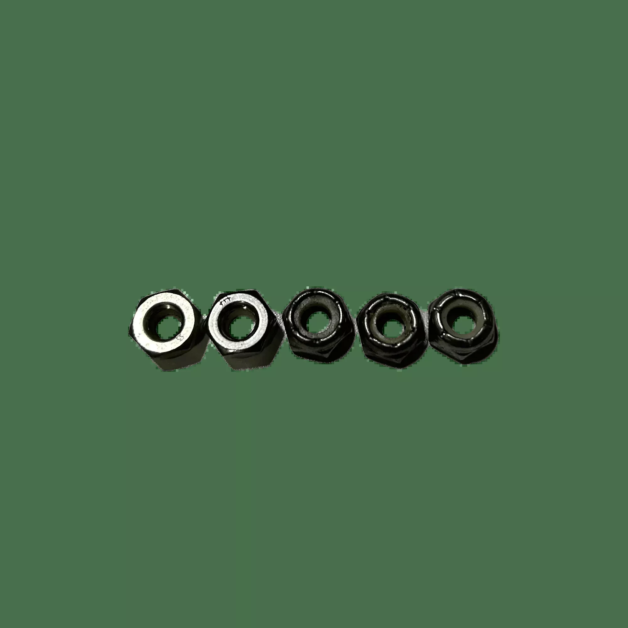 Thin Locking Nuts With Nylon Insert - 1/4-20 - 5 Pack