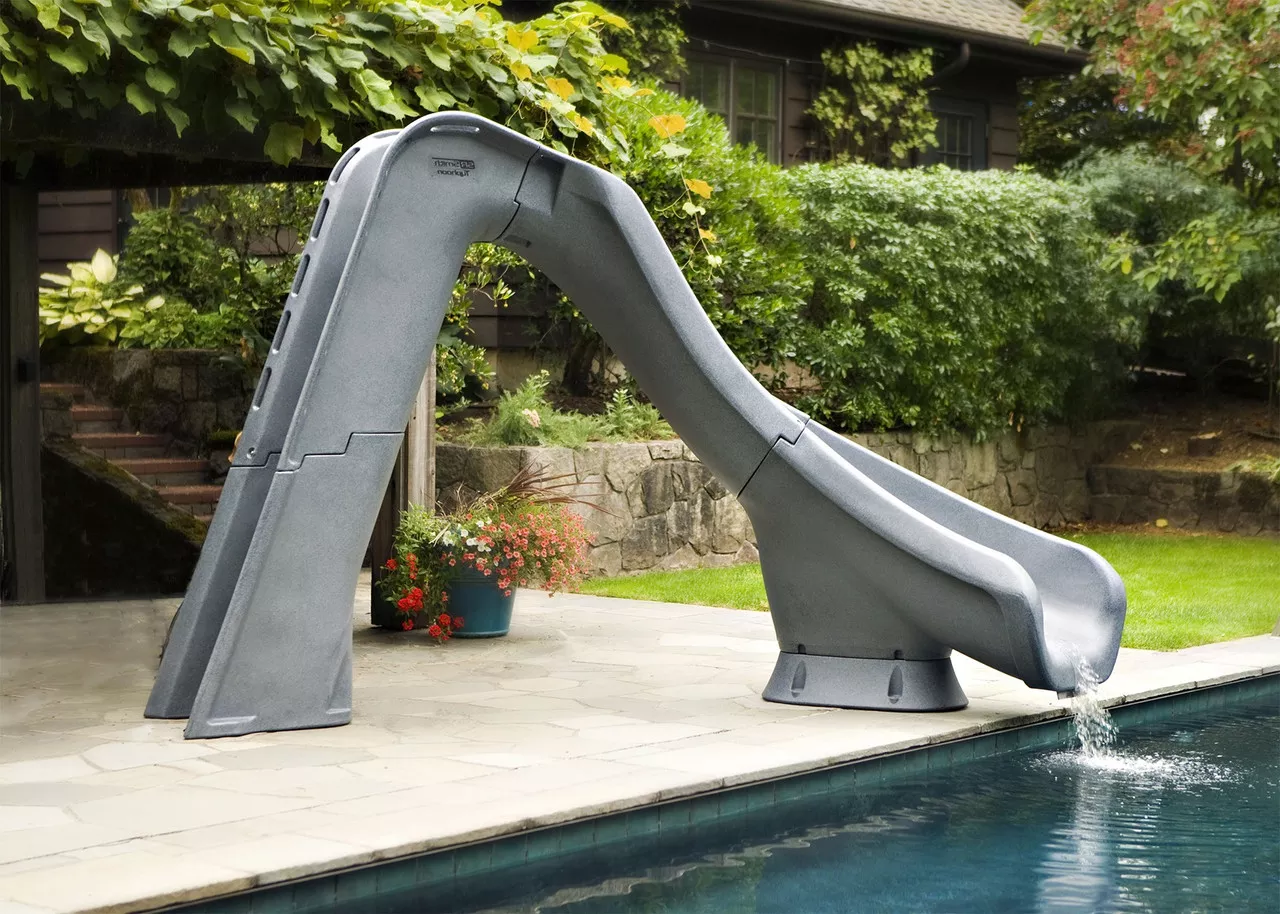Typhoon Right Curve Slide, Gray Granite
