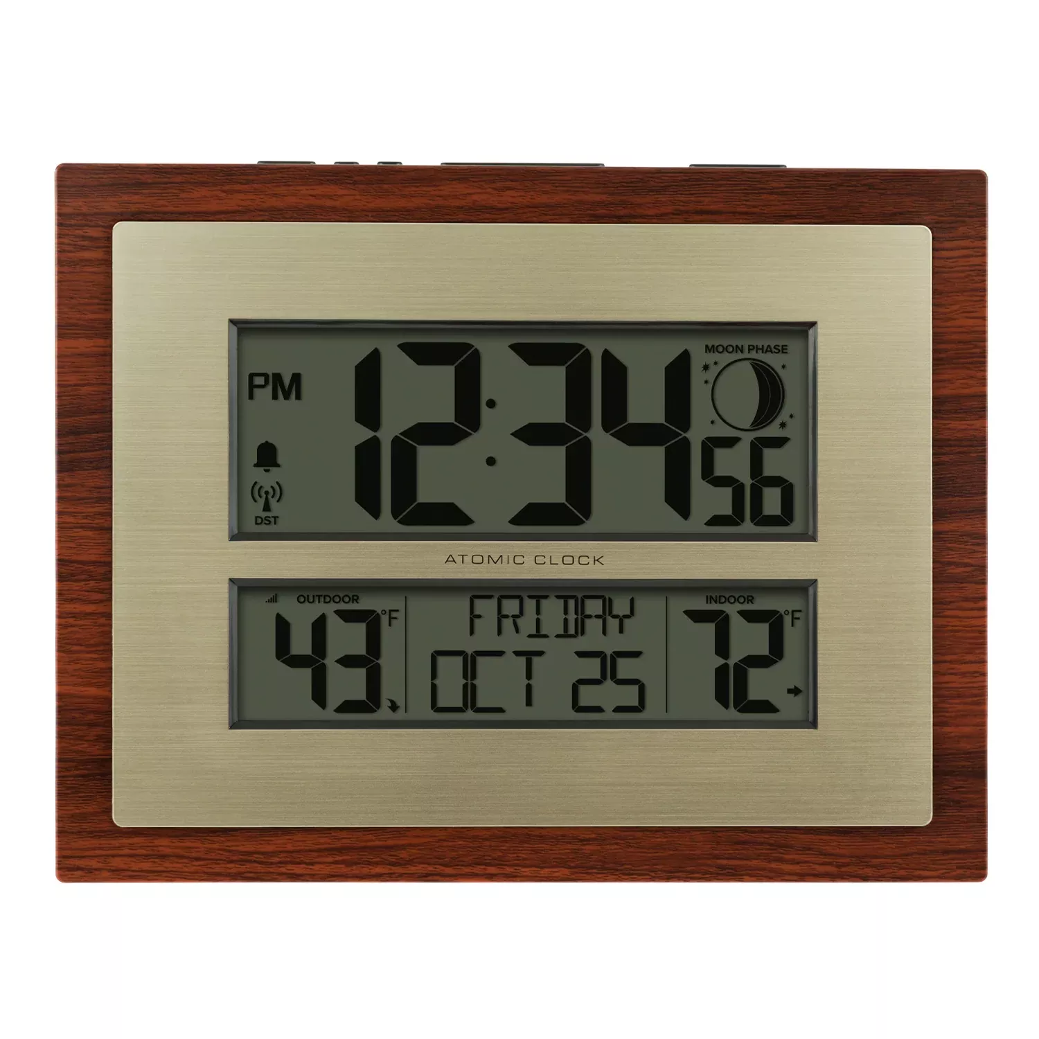 W86111V2 Atomic Digital Wall Clock with Moon Phase